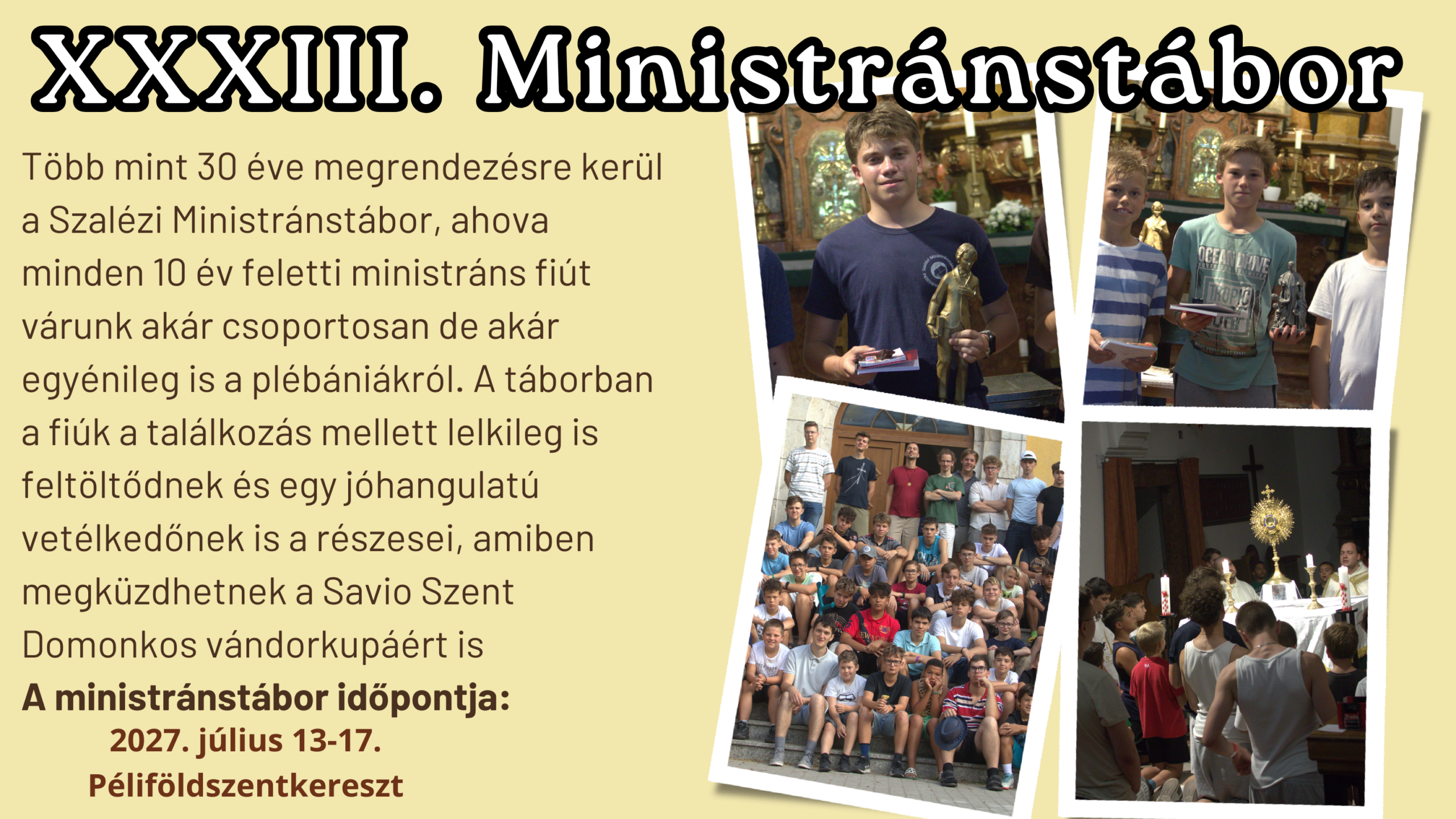 Ministránstábor 2026-27